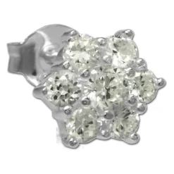 SilberDream Ohrstecker Stern mit Zirkonia weiß Silber Ohrringe SDO791W