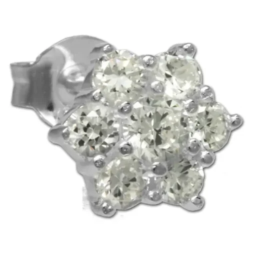 SilberDream Ohrstecker Stern mit Zirkonia weiß Silber Ohrringe SDO791W