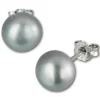 SilberDream Ohrstecker Süßwasser Perle grau 9mm 925 Silber SDO128K