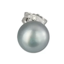 SilberDream Ohrstecker Süßwasser Perle grau 9mm 925 Silber SDO109K