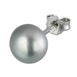 SilberDream Ohrstecker Süßwasser Perle grau 9mm 925 Silber SDO128K