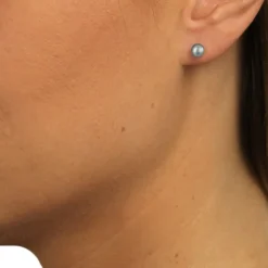 SilberDream Ohrstecker Süßwasser Perle 5mm grau 925er Silber SDO105K