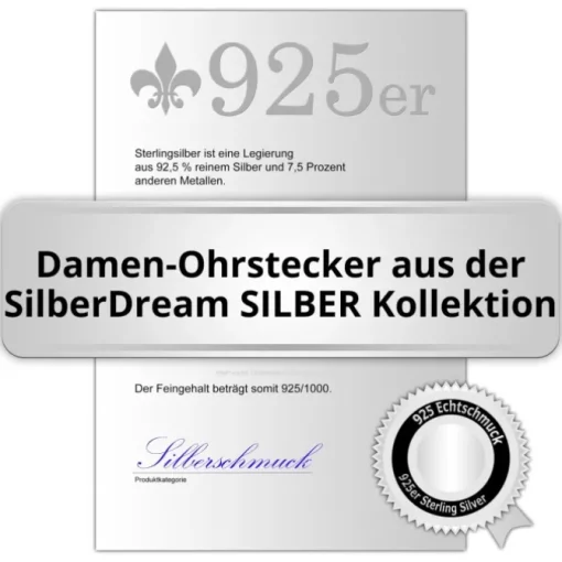 SilberDream Ohrstecker Süßwasser Perle 5mm schwarz 925 Silber SDO105S