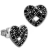 SilberDream Ohrstecker verschlungenes Herz Zirkonia schwarz 925 Silber SDO8518S