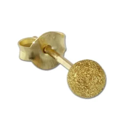 SilberDream Ohrstecker vergoldet Kugel 3mm diamantiert 925er Ohrring SDO9513Y