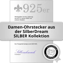 SilberDream Ohrstecker vergoldet Kugel 3mm diamantiert 925er Ohrring SDO9513Y