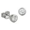 SilberDream Ohrstecker Zirkonia Rund 4mm weiß 925 Silber SDO8508W
