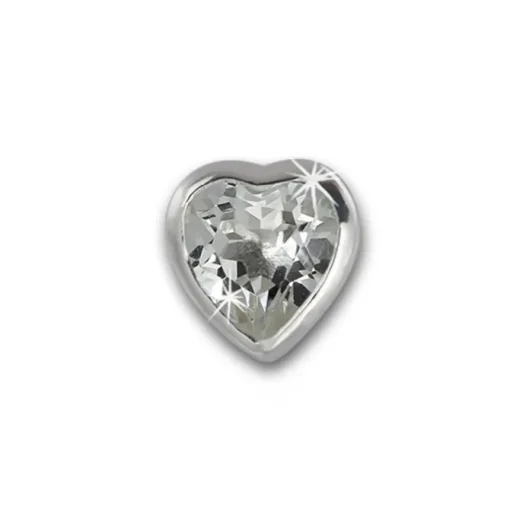 SilberDream Ohrstecker Zirkonia Herz 4mm weiß 925 Silber SDO8506W