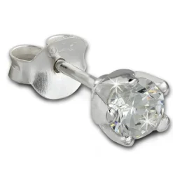 SilberDream Ohrstecker Zirkonia weiß 5mm 925 Silber Ohrring SDO8505W
