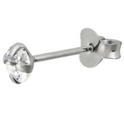 SilberDream Ohrstecker Zirkonia weiß 4mm Silber 925 Ohrring SDO8504W