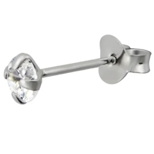 SilberDream Ohrstecker Zirkonia weiß 4mm Silber 925 Ohrring SDO8504W