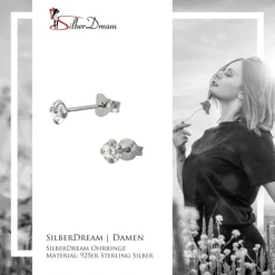 SilberDream Ohrstecker Zirkonia weiß 4mm Silber 925 Ohrring SDO8504W
