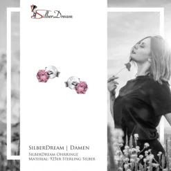 SilberDream Ohrstecker Zirkonia rosa 925 Silber Ohrring SDO8503A