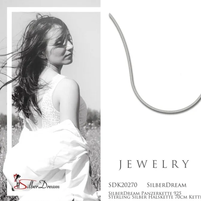 SilberDream Panzerkette 925 Sterling Silber Halskette 70cm Kette SDK20270