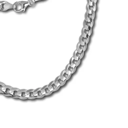 SilberDream Panzerkette facettiert 925 Silber Halskette 45cm Kette SDK28445J