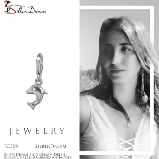 SilberDream Pico Charm Delfin Silber Charms Armband Anhänger FC509