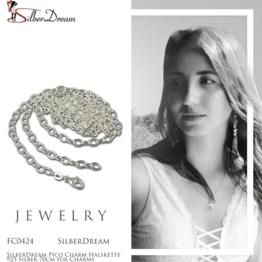 SilberDream Pico Charm Halskette 925 Silber 70cm für Charms FC0424
