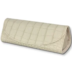 SilberDream Reiseschmuckbox Croco Echtleder creme Schmuckbox dreieckig LB173W