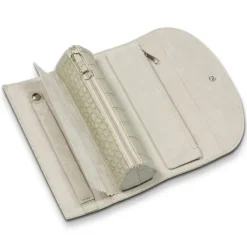 SilberDream Reiseschmuckbox Croco Echtleder creme Schmuckbox dreieckig LB173W