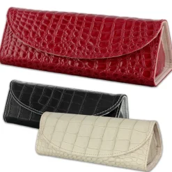 SilberDream Reiseschmuckbox Croco Echtleder creme Schmuckbox dreieckig LB173W