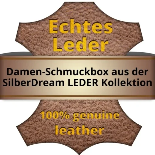 SilberDream Reiseschmuckbox Croco Echtleder creme Schmuckbox dreieckig LB173W