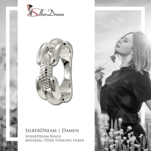 SilberDream Ring Bandring massiv Gr.56 Silberring aus 925er Silber SDR415J56