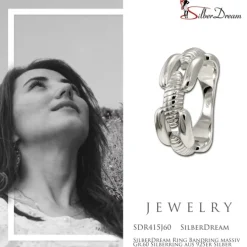 SilberDream Ring Bandring massiv Gr.60 Silberring aus 925er Silber SDR415J60