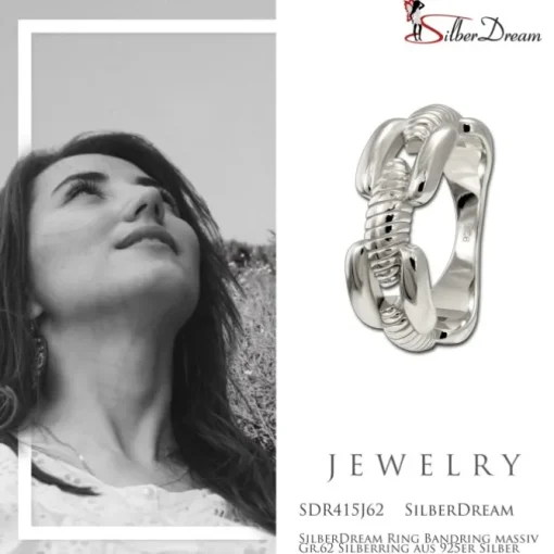 SilberDream Ring Bandring massiv Gr.62 Silberring aus 925er Silber SDR415J62