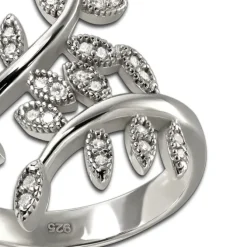 SilberDream Ring Blätter Zirkonia weiß Gr.62 aus 925er Silber SDR414W62
