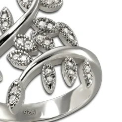 SilberDream Ring Blätter Zirkonia weiß Gr.56 aus 925er Silber SDR414W56