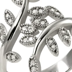 SilberDream Ring Blätter Zirkonia weiß Gr.62 aus 925er Silber SDR414W62