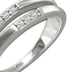 SilberDream Ring Double Zirkonia weiß Gr.62 aus 925er Silber SDR416W62