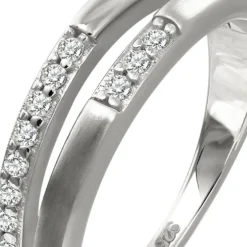 SilberDream Ring Double Zirkonia weiß Gr.58 aus 925er Silber SDR416W58