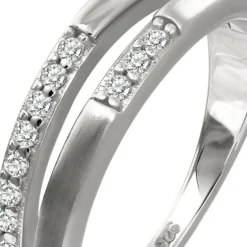 SilberDream Ring Double Zirkonia weiß Gr.62 aus 925er Silber SDR416W62
