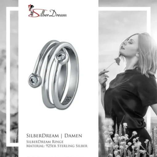 SilberDream Ring Dream Zirkonia weiß Gr.58 Sterling 925er Silber SDR406W58