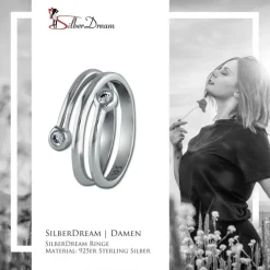 SilberDream Ring Dream Zirkonia weiß Gr.54 Sterling 925er Silber SDR406W54