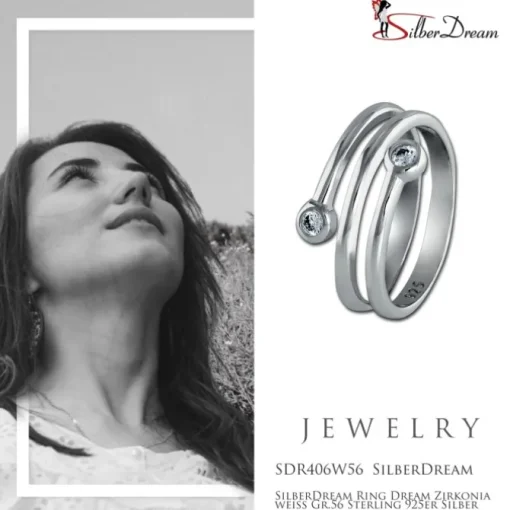 SilberDream Ring Dream Zirkonia weiß Gr.56 Sterling 925er Silber SDR406W56