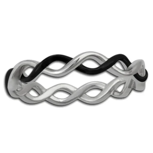 SilberDream Ring geflochten geschwärzt Gr. 56 Sterling 925er Silber SDR450S56