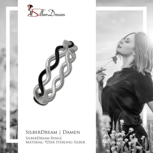 SilberDream Ring geflochten geschwärzt Gr. 56 Sterling 925er Silber SDR450S56