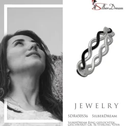 SilberDream Ring geflochten geschwärzt Gr. 56 Sterling 925er Silber SDR450S56