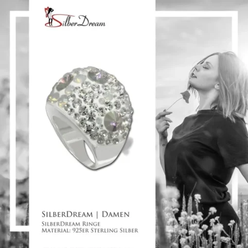SilberDream Ring Glamour Zirkonia Gr.18 925er Silber SDR014W8