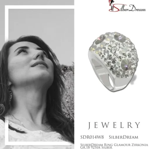 SilberDream Ring Glamour Zirkonia Gr.18 925er Silber SDR014W8