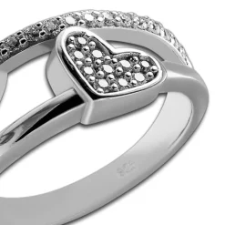 SilberDream Ring Herzen Zirkonia weiß Gr.60 aus 925er Silber Damen SDR410W60