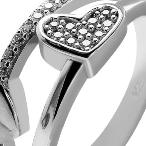 SilberDream Ring Herzen Zirkonia weiß Gr.54 aus 925er Silber Damen SDR410W54