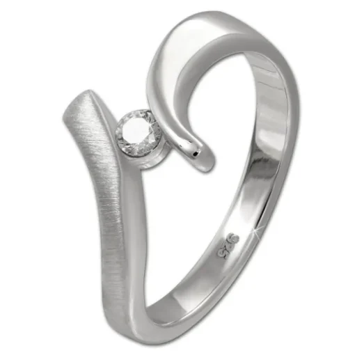SilberDream Ring Klassik Zirkonia weiß Gr.56 aus 925er Silber SDR417W56