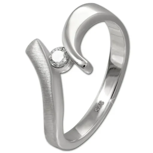SilberDream Ring Klassik Zirkonia weiß Gr.58 aus 925er Silber SDR417W58