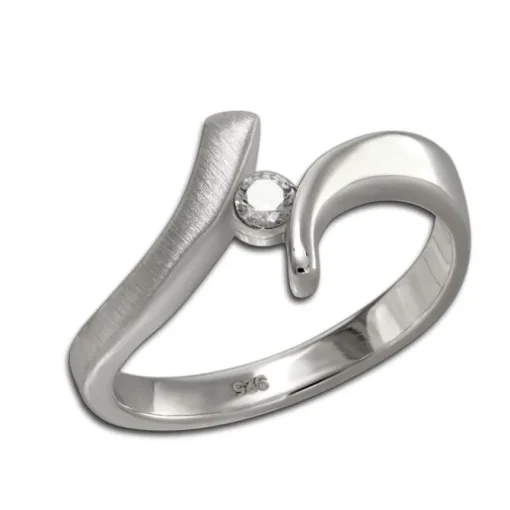 SilberDream Ring Klassik Zirkonia weiß Gr.56 aus 925er Silber SDR417W56