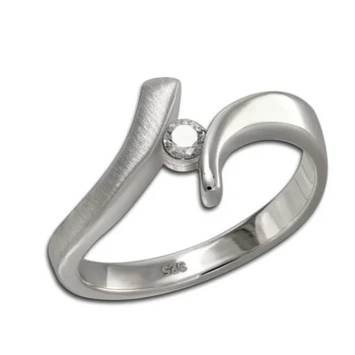 SilberDream Ring Klassik Zirkonia weiß Gr.58 aus 925er Silber SDR417W58