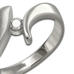 SilberDream Ring Klassik Zirkonia weiß Gr.58 aus 925er Silber SDR417W58