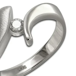 SilberDream Ring Klassik Zirkonia weiß Gr.62 aus 925er Silber SDR417W62